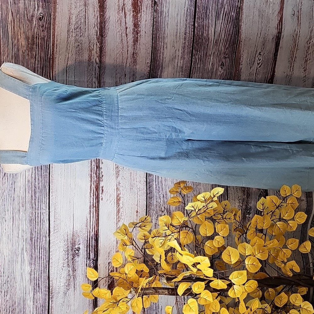 NWT RE:NAMED DENIM BLUE SLEEVELESS TIE BACK JUMPSUIT - Picture 2 of 13